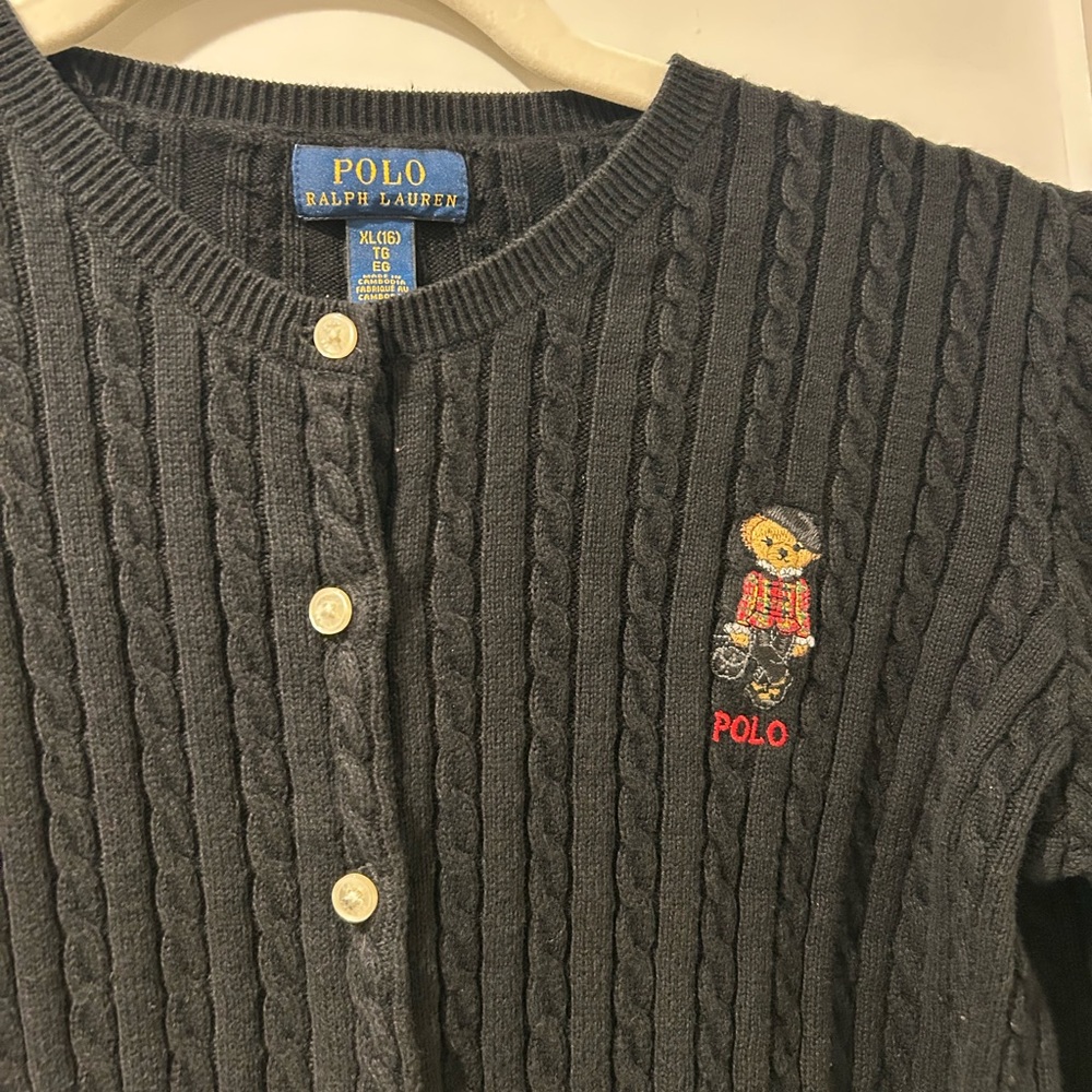 Polo by Ralph Lauren Black Cable Knit Sweater - Picture 2 of 6